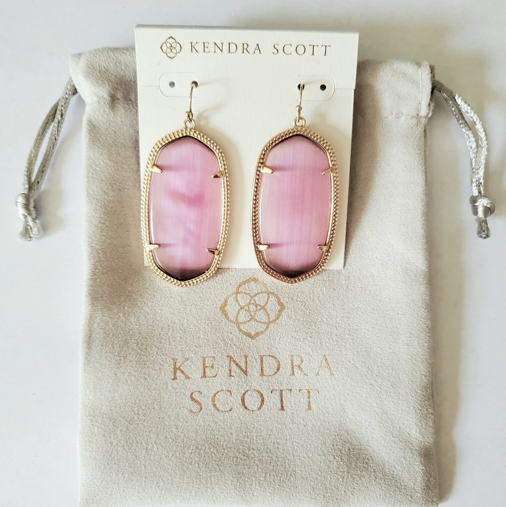 Danielle Gold Statement Earrings In Lilac